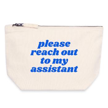 Merci de contacter mon assistant - Pochette zippée en toile 18 x 19 cm - blanc naturel - Devant