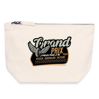 Grand Prix Ailes et Vitesse - Pochette zippée en toile 18 x 19 cm - blanc naturel - Devant