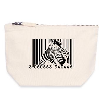 barcode zebra - Canvas Zip Pouch 18 x 19 cm - nature - Front