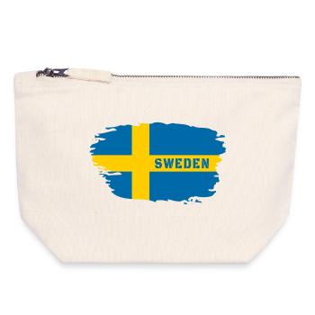Schweden Flagge / Geschenk Skandinavien Stockholm - Canvas Reißverschluss-Täschchen (18 x 19 cm) - Naturweiß - Vorne