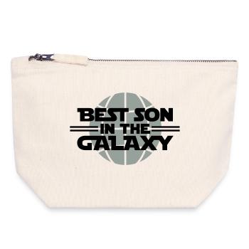Best Son In The Galaxy - Canvas Zip Pouch 18 x 19 cm - nature - Front