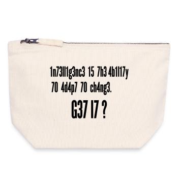 Intelligence Ability to Adapt Change | Leet Art - Canvas Zip Pouch 18 x 19 cm - nature - Front