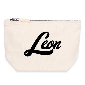 Leon Name Futuristic Galaxy Dream Mood - Canvas Zip Pouch 18 x 19 cm - nature - Front