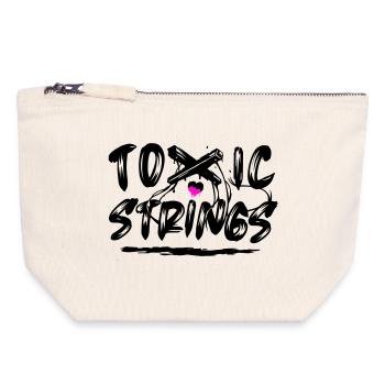 Toxic Strings 2 Farben - Canvas Reißverschluss-Täschchen (18 x 19 cm) - Naturweiß - Vorne