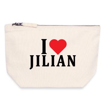 T-Shirt Ich liebe Jilian T-Shirt Geschenkidee - Canvas Reißverschluss-Täschchen (18 x 19 cm) - Naturweiß - Vorne