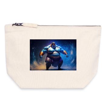 Sumo God - Pochette zippée en toile 18 x 19 cm - blanc naturel - Devant