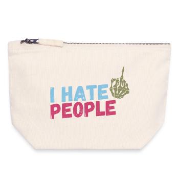 I hate People - Canvas Zip Pouch 18 x 19 cm - nature - Front