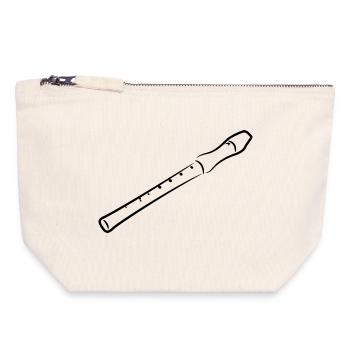 Flute Drawing - Canvas Zip Pouch 18 x 19 cm - nature - Front