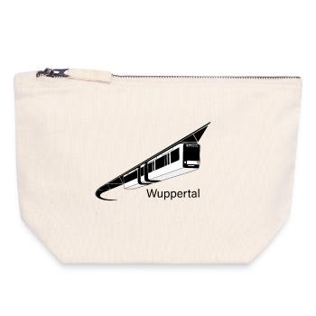 Police de caractères Wuppertal Suspension Railway noir/blanc - Pochette zippée en toile 18 x 19 cm - blanc naturel - Devant