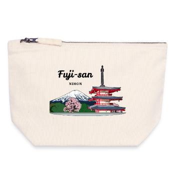 Mount Fuji, Japan, Pagoda - Canvas Zip Pouch 18 x 19 cm - nature - Front