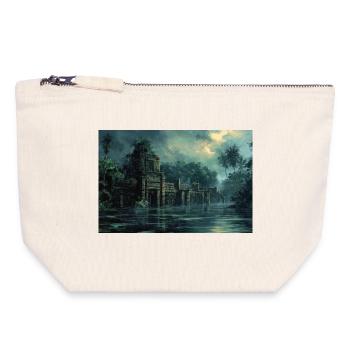 Poster Illustration Ruined jungle landscape - Canvas Zip Pouch 18 x 19 cm - nature - Front