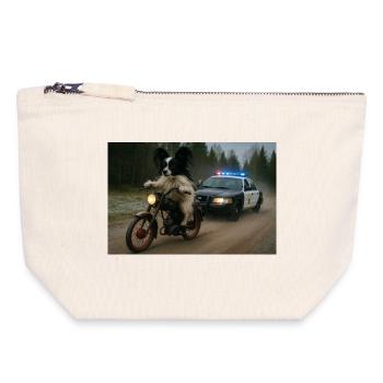 Moped von Polizeiauto gejagt - Canvas Reißverschluss-Täschchen (18 x 19 cm) - Naturweiß - Vorne