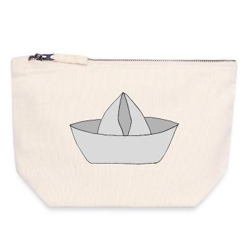 Minimalist Lotus Drawing - Canvas Zip Pouch 18 x 19 cm - nature - Front