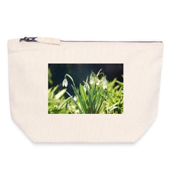 Schneeglöckchen Frühling Blüte Design - Canvas Reißverschluss-Täschchen (18 x 19 cm) - Naturweiß - Vorne