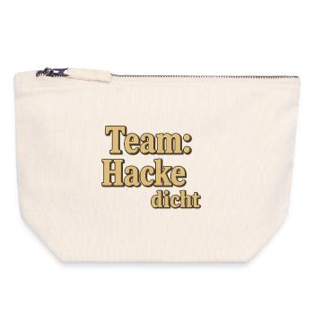 Team Hacke dicht – Vintage 3D Schrift - Canvas Reißverschluss-Täschchen (18 x 19 cm) - Naturweiß - Vorne