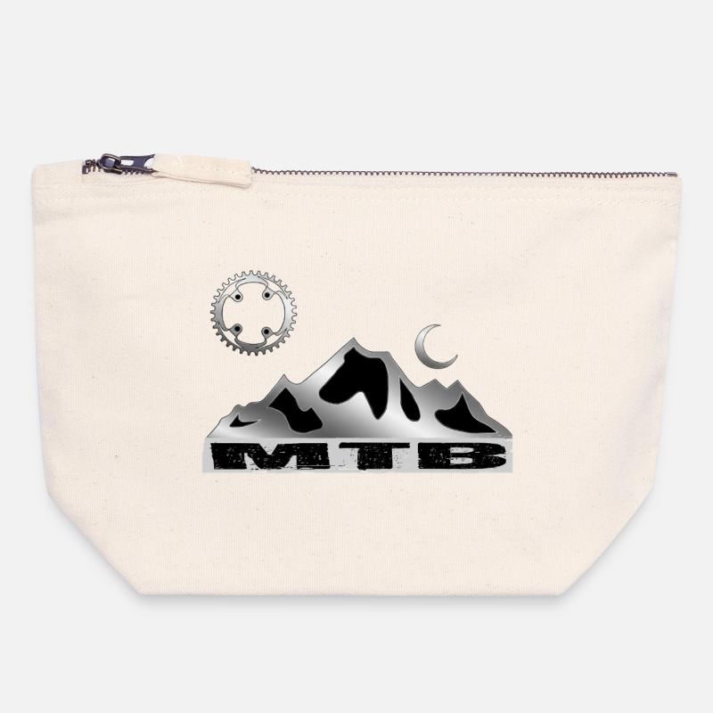 Vélo VTT - Pochette zippée en toile 18 x 19 cm - blanc naturel