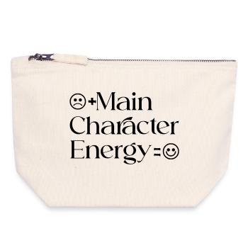 Main_Character_Energy_Positive_smile - Canvas Zip Pouch 18 x 19 cm - nature - Front