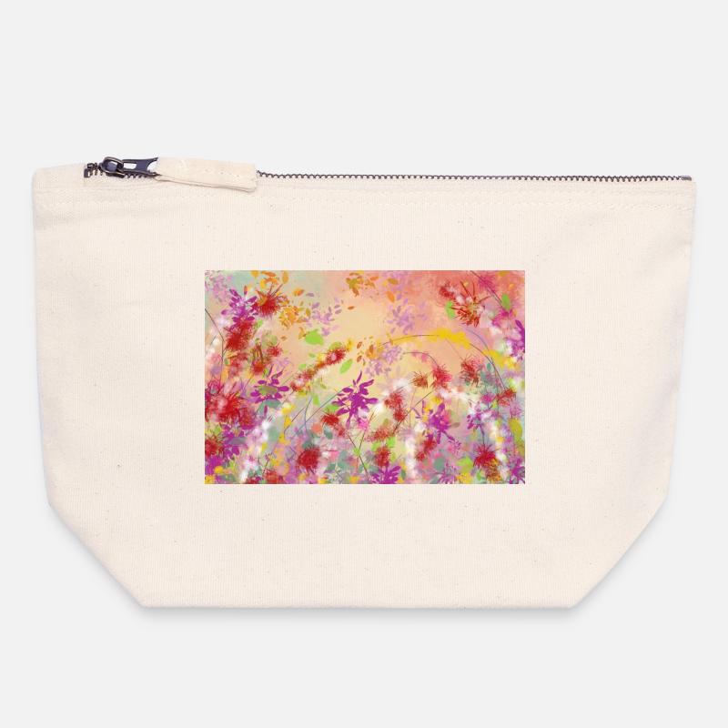 Pastel Blossoms Color Swirl Pattern - Canvas Zip Pouch 18 x 19 cm - nature