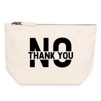 No Thank You - Canvas Reißverschluss-Täschchen (18 x 19 cm) - Naturweiß - Vorne