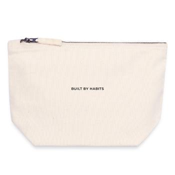 Build by Habits Typography - Canvas Zip Pouch 18 x 19 cm - nature - Front