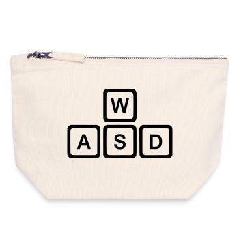 WASD Tasten PC Gaming Nerd Vektor - Canvas Reißverschluss-Täschchen (18 x 19 cm) - Naturweiß - Vorne