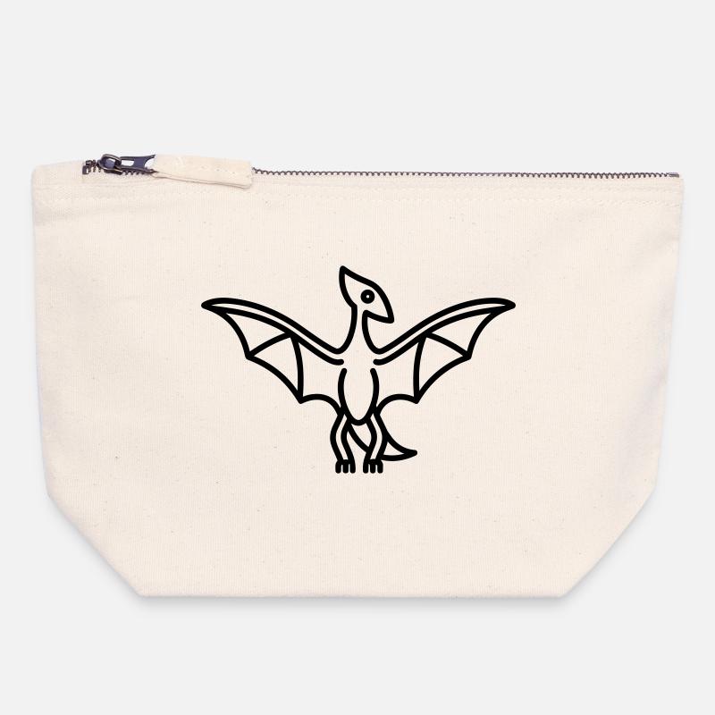 Pterodaktylus - Canvas Reißverschluss-Täschchen (18 x 19 cm) - Naturweiß