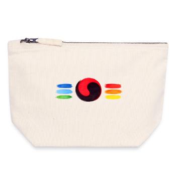 Colorful Yin Yang Brush Art – Balance & Harmony Sy - Pochette zippée en toile 18 x 19 cm - blanc naturel - Devant