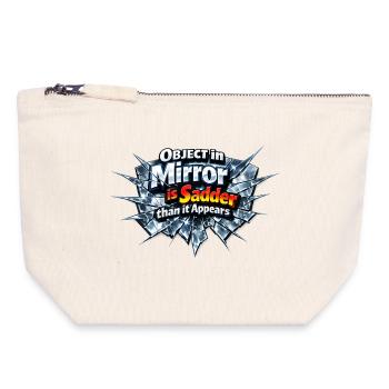 A broken mirror is the sad truth - Canvas Zip Pouch 18 x 19 cm - nature - Front
