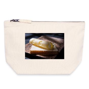 Boucle de fromage sur toast - Pochette zippée en toile 18 x 19 cm - blanc naturel - Devant
