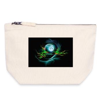Moonlit Dragon Dance: Neon Swirl in Space - Canvas Zip Pouch 18 x 19 cm - nature - Front