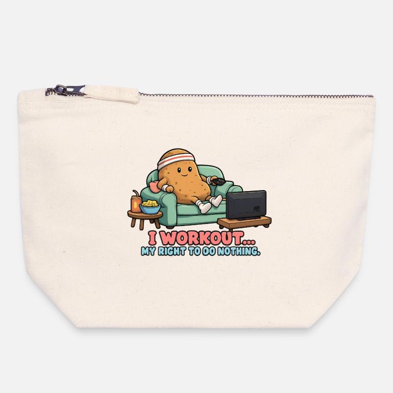 Patate de Couch - Pochette zippée en toile 18 x 19 cm - blanc naturel