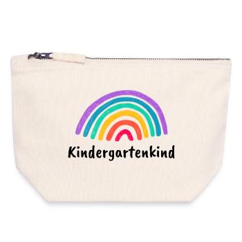 Kindergartenkind Regenbogen - Canvas Reißverschluss-Täschchen (18 x 19 cm) - Naturweiß - Vorne