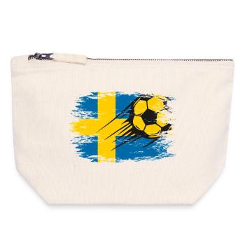 Le flag football suédois en mouvement - Pochette zippée en toile 18 x 19 cm - blanc naturel - Devant