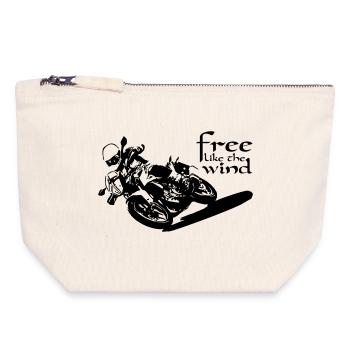 Biker Free - Canvas Zip Pouch 18 x 19 cm - nature - Front