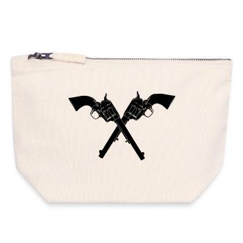 Two crossed colt army Revolver Colt 45 - Canvas Zip Pouch 18 x 19 cm - nature - Front