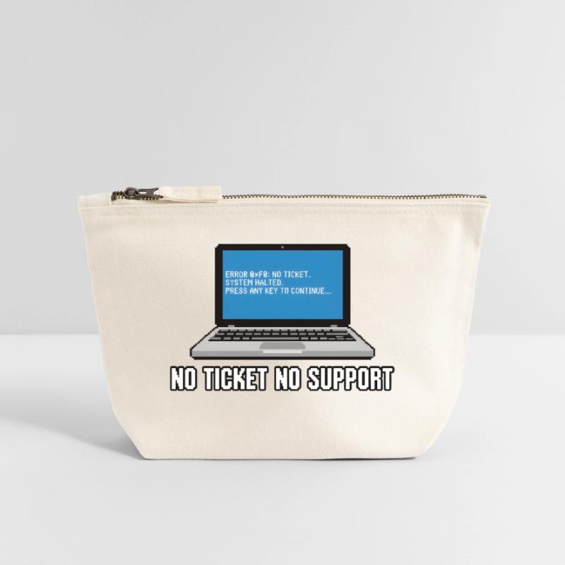 No Ticket No Support Admin IT-Support Spruch Canvas Zip Pouch 18 x 19 cm