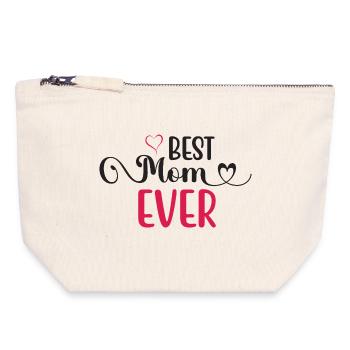 Best Mom Ever - Canvas Zip Pouch 18 x 19 cm - nature - Front