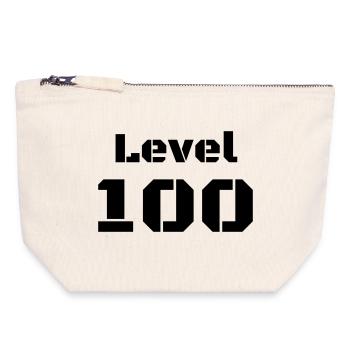 Level 100 - Canvas Reißverschluss-Täschchen (18 x 19 cm) - Naturweiß - Vorne
