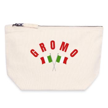 Gromo a franchi les drapeaux italiens - Pochette zippée en toile 18 x 19 cm - blanc naturel - Devant