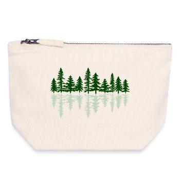 Reflet Forêt de Firs Nature - Canvas Reißverschluss-Täschchen (18 x 19 cm) - Naturweiß - Vorne