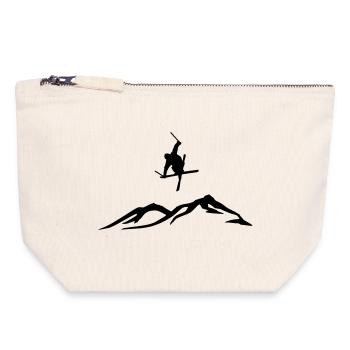 Ski Freestyler - Canvas Reißverschluss-Täschchen (18 x 19 cm) - Naturweiß - Vorne