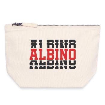 t-shirt albinos t-shirt idée cadeau texte empilé - Pochette zippée en toile 18 x 19 cm - blanc naturel - Devant
