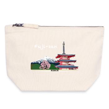 Mount Fuji, Japan, Pagoda - Canvas Zip Pouch 18 x 19 cm - nature - Front