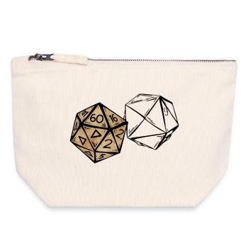 Skizze eines Rollenspielwürfels angemalt RPG - Canvas Reißverschluss-Täschchen (18 x 19 cm) - Naturweiß - Vorne