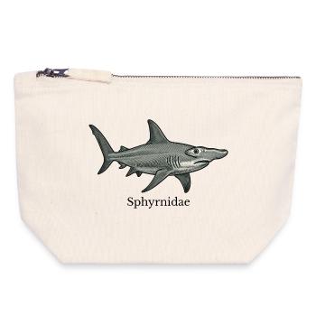 Sphyrnidae Hammerhead Shark Design - Canvas Zip Pouch 18 x 19 cm - nature - Front