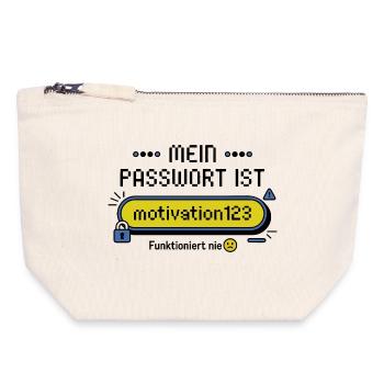 Mein Passwort ist motivation123 – funktioniert nie - Canvas Reißverschluss-Täschchen (18 x 19 cm) - Naturweiß - Vorne