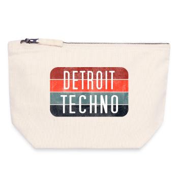 Detroit Techno Neon Emblem - Canvas Zip Pouch 18 x 19 cm - nature - Front