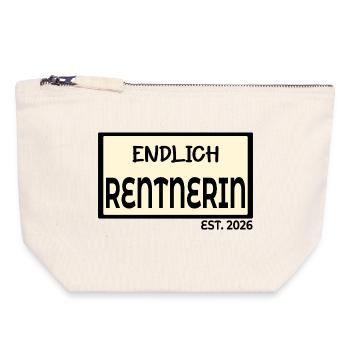 Oma Rentnerin - Rente 2026 - Canvas Reißverschluss-Täschchen (18 x 19 cm) - Naturweiß - Vorne