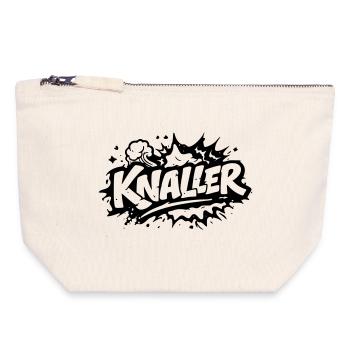 Knaller - Canvas Reißverschluss-Täschchen (18 x 19 cm) - Naturweiß - Vorne