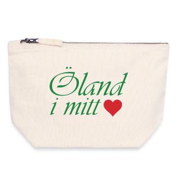 Öland in meinem Herzen - Canvas Reißverschluss-Täschchen (18 x 19 cm) - Naturweiß - Vorne